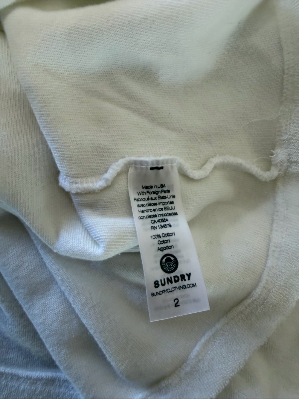Sundry Anthro Loop Terry Polo Top Shirt Resortwear Summer White Green Women’s 2 - Picture 7 of 9